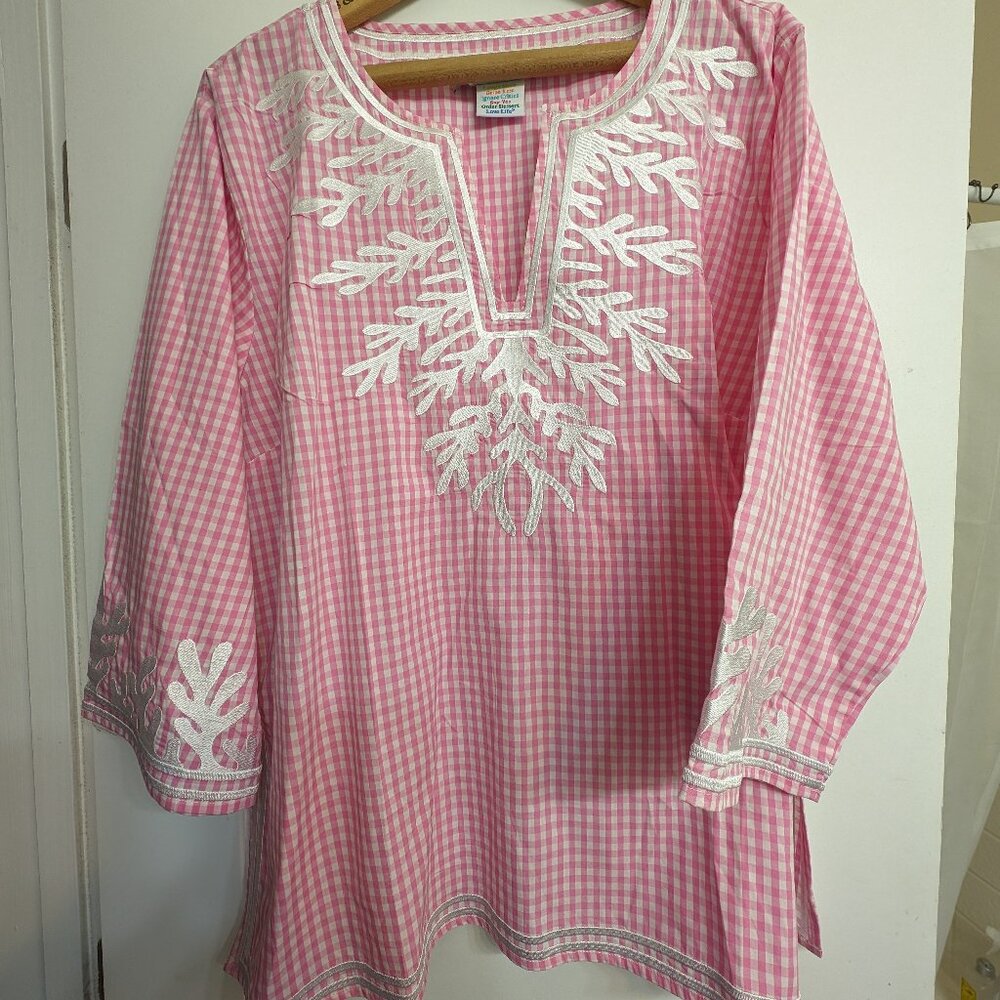 Gretchen Scott Cotton Split Neck Tunic